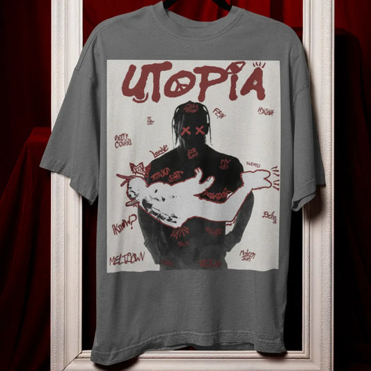 Travis scott utopia 2 Unisex T-Shirt Charcoal Melange