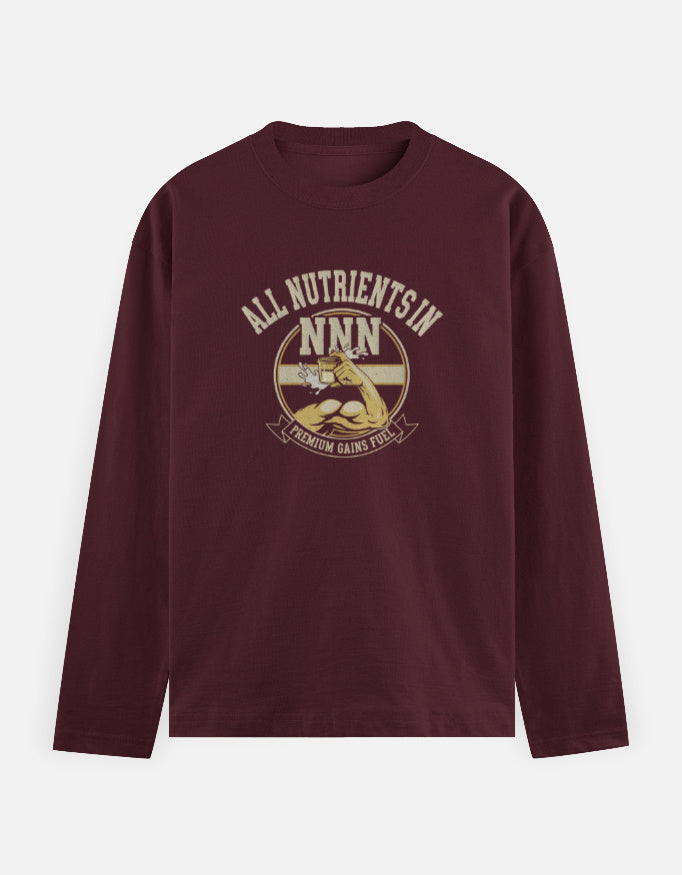 All NNN Unisex Full Sleeve T-Shirt Maroon