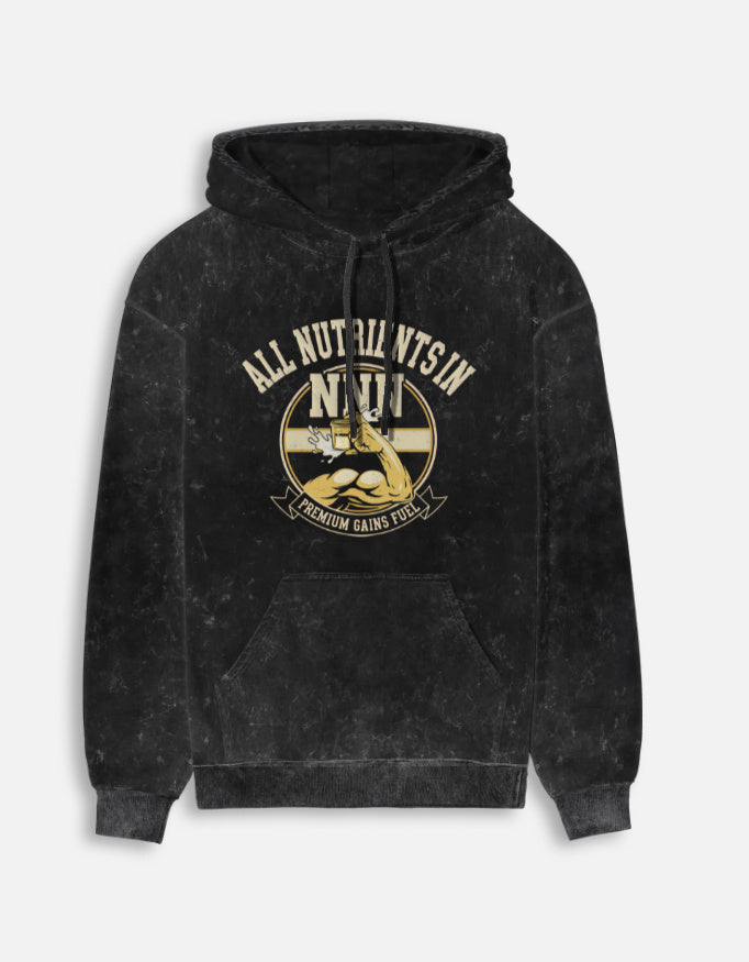 All NNN Unisex Acid Washed Hoodie Black