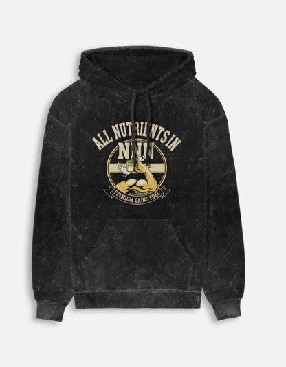 All NNN Unisex Acid Washed Hoodie Black