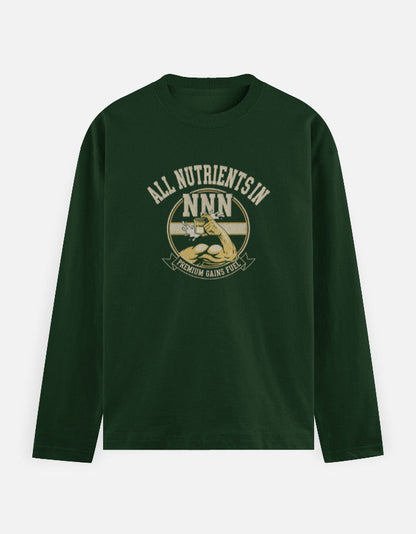 All NNN Unisex Full Sleeve T-Shirt Bottle Green