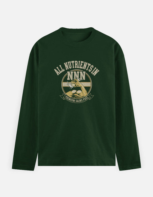 All NNN Unisex Full Sleeve T-Shirt Bottle Green